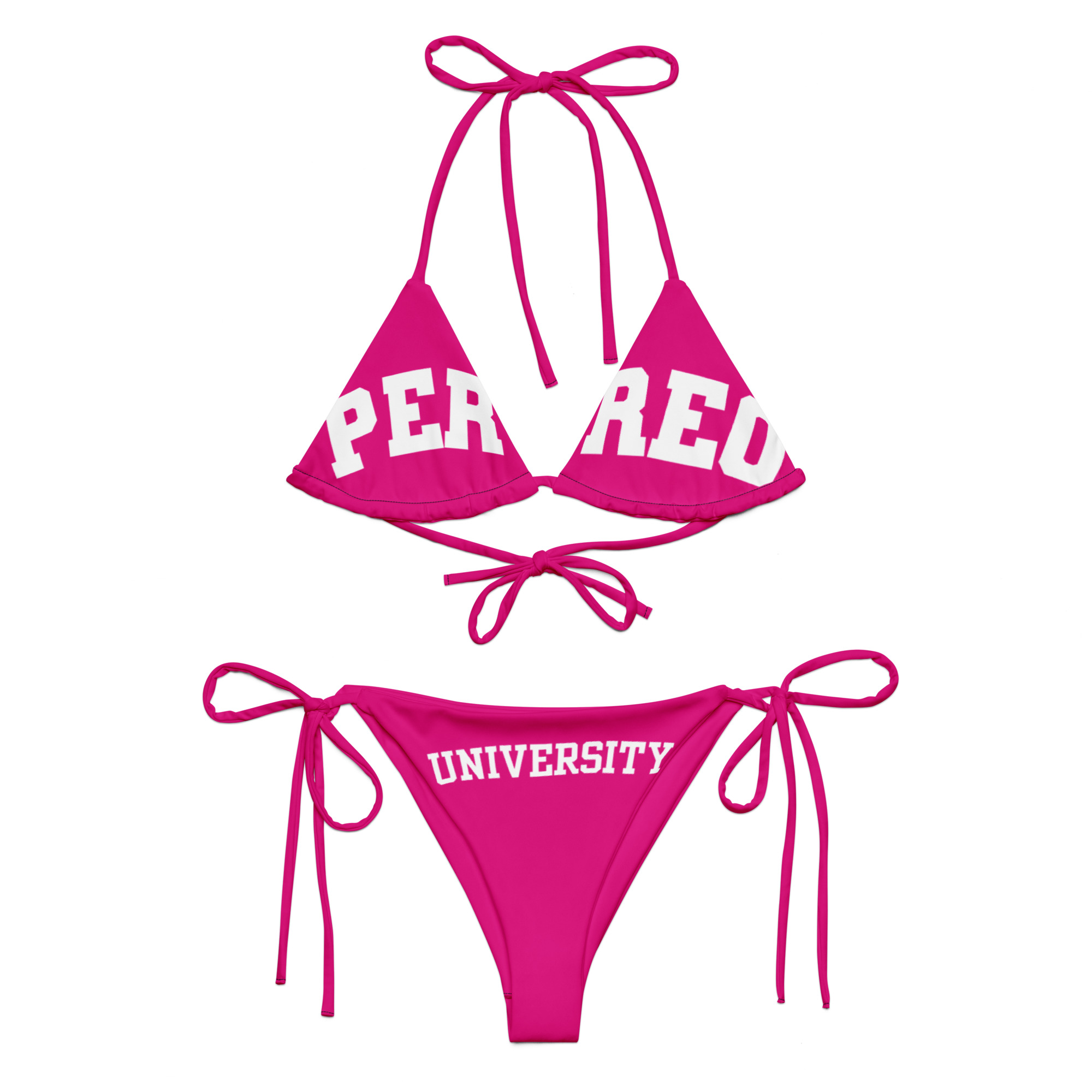 Perreo University Pink string bikini - Image 2