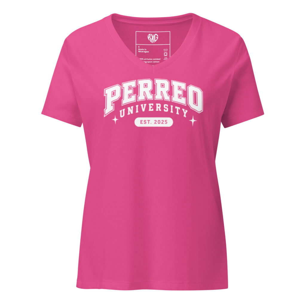 Perreo University Women’s relaxed v-neck t-shirt
